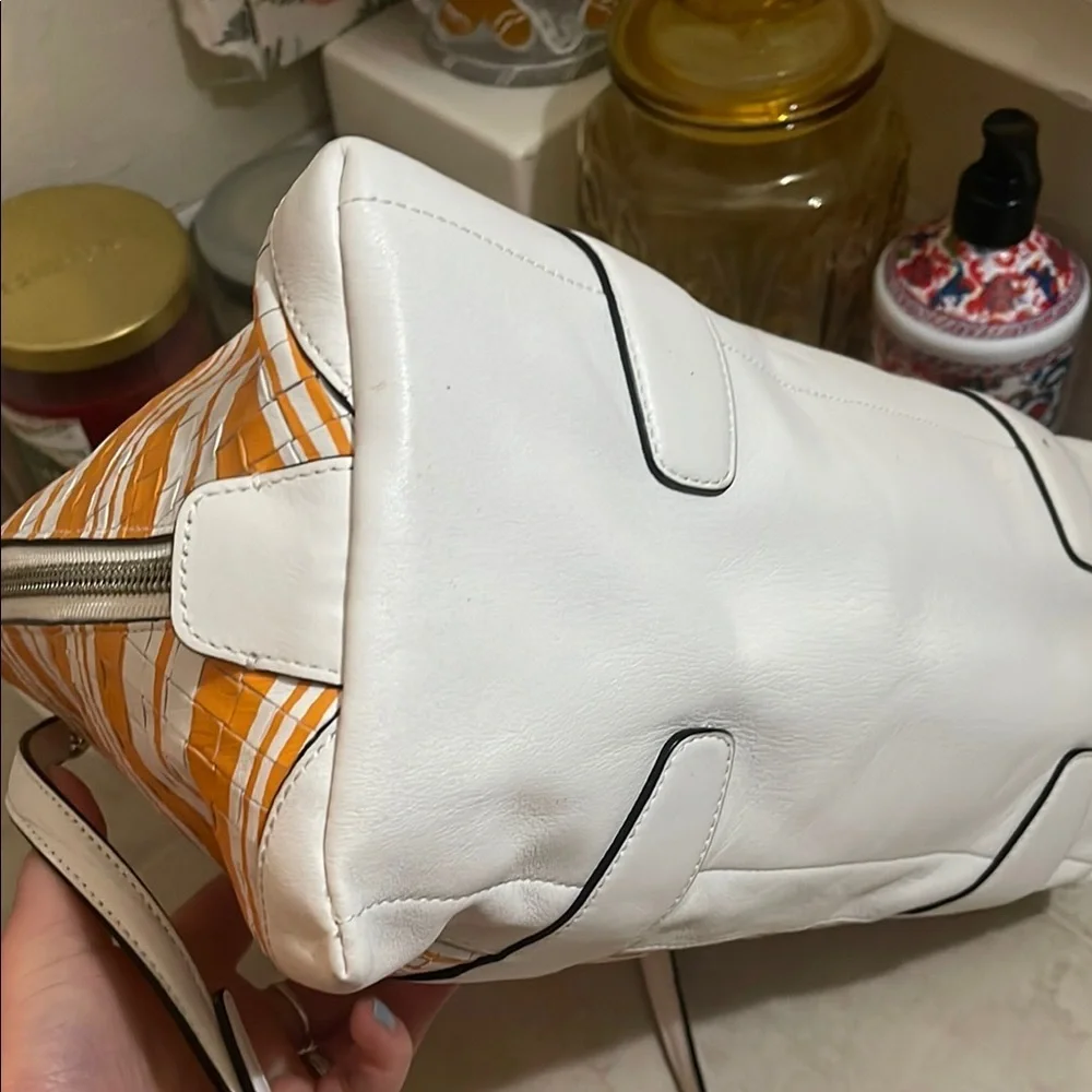 COACH - Bleeker Preston woven embossed satchel Bag- EUC- 31004